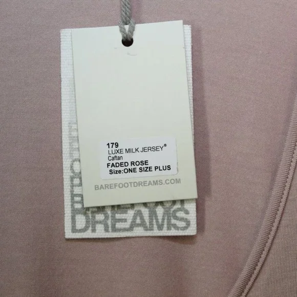 NWT Barefoot Dreams LUXE Milk Jersey Caftan Faded Rose Women's OS Plus H12720 - Picture 6 of 12